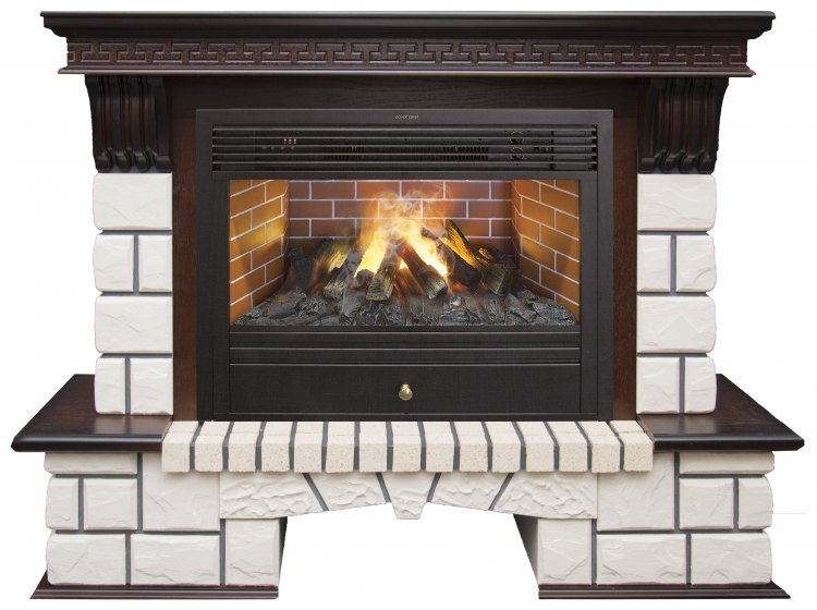 Каминокомплект в камне Stone Corner new 26 с очагом 3D Novara